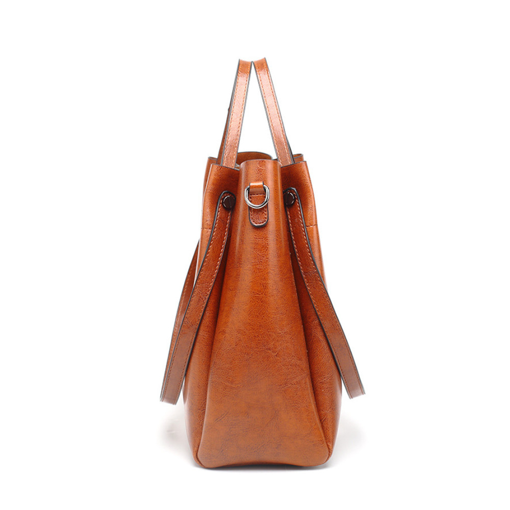 Vintage Pleated Studded Functional Tote Bag