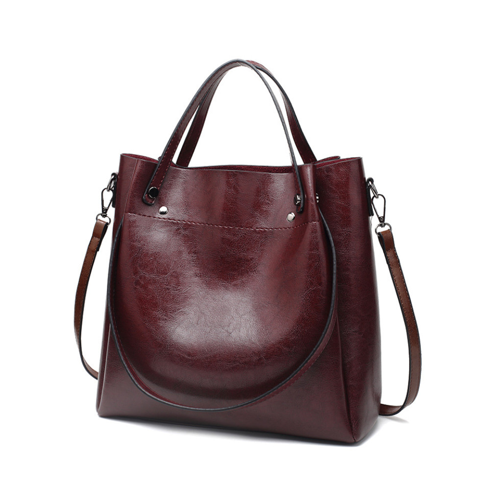 Vintage Pleated Studded Functional Tote Bag
