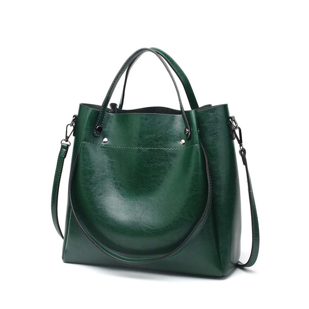 Vintage Pleated Studded Functional Tote Bag
