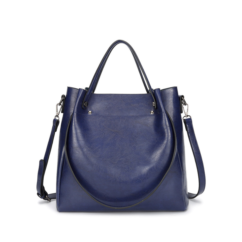 Vintage Pleated Studded Functional Tote Bag