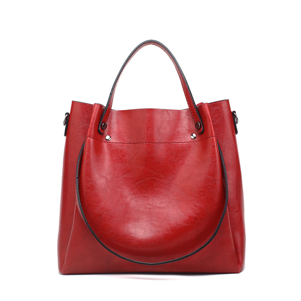 Vintage Pleated Studded Functional Tote Bag