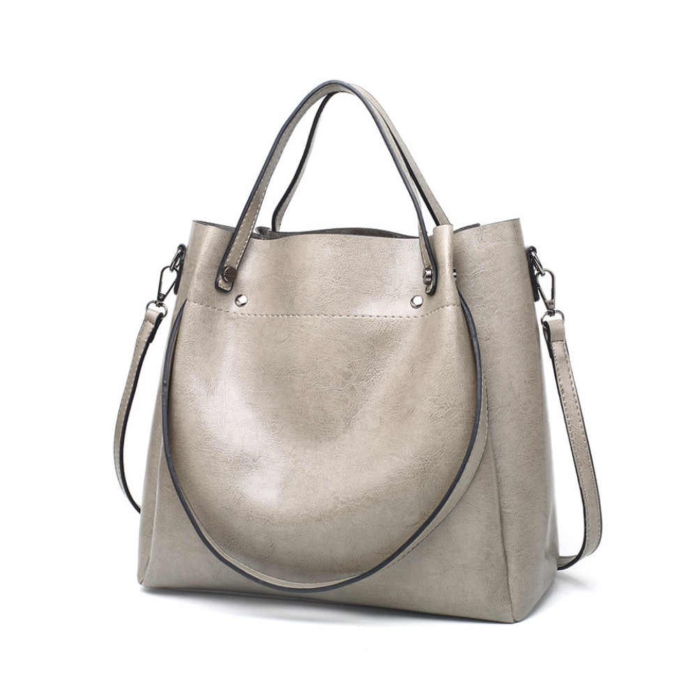 Vintage Pleated Studded Functional Tote Bag