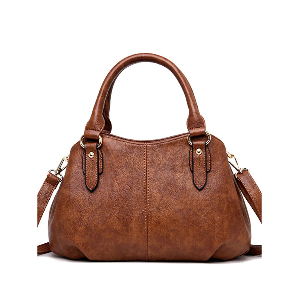 Vintage Pleated Utility Handbag Crossbody Bag
