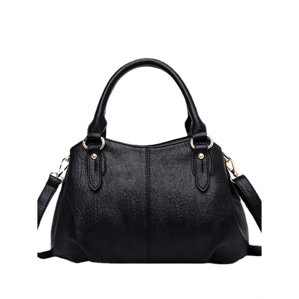 Vintage Pleated Utility Handbag Crossbody Bag