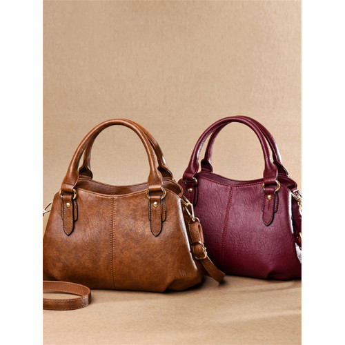 Vintage Pleated Utility Handbag Crossbody Bag