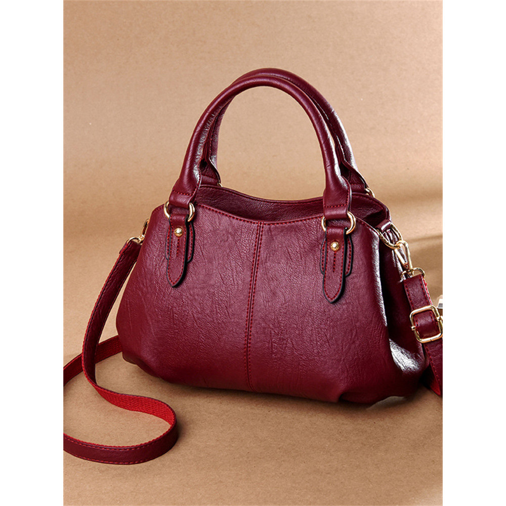 Vintage Pleated Utility Handbag Crossbody Bag