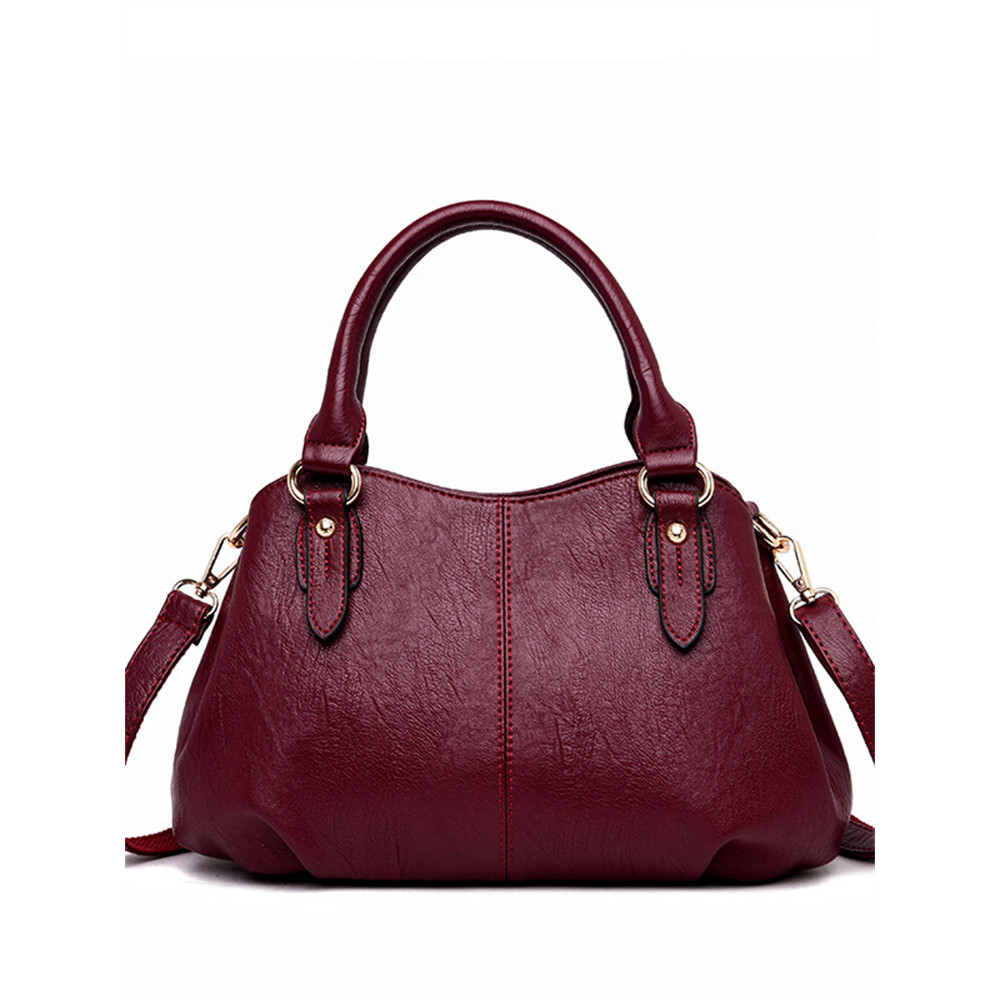 Vintage Pleated Utility Handbag Crossbody Bag