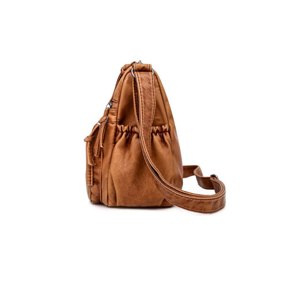 Vintage Pleated Washed Leather Bag
