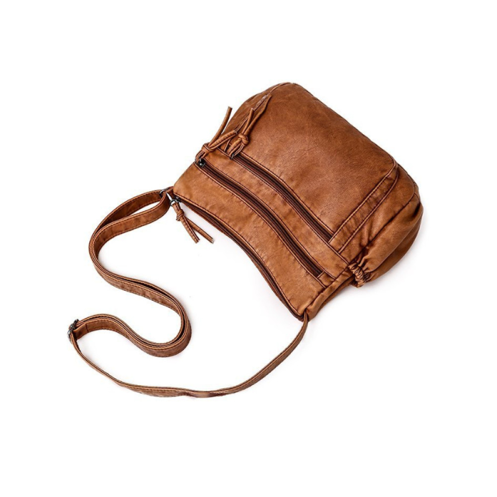 Vintage Pleated Washed Leather Bag