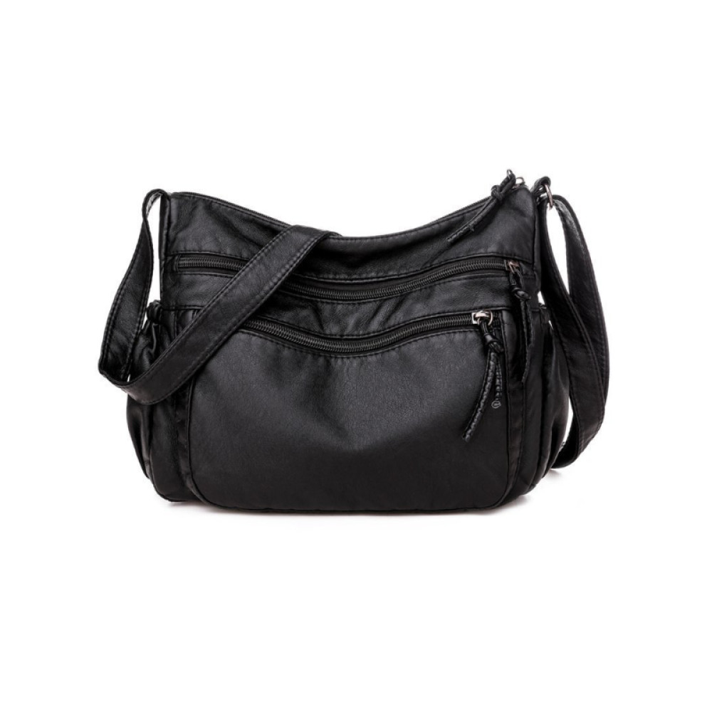 Vintage Pleated Washed Leather Bag
