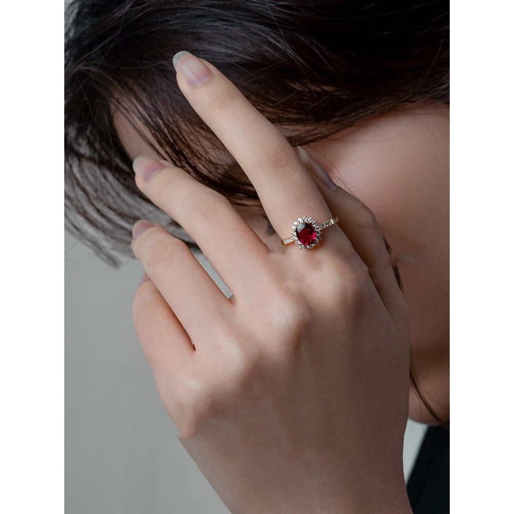 Vintage Ruby Women's Sterling Silver Ring
