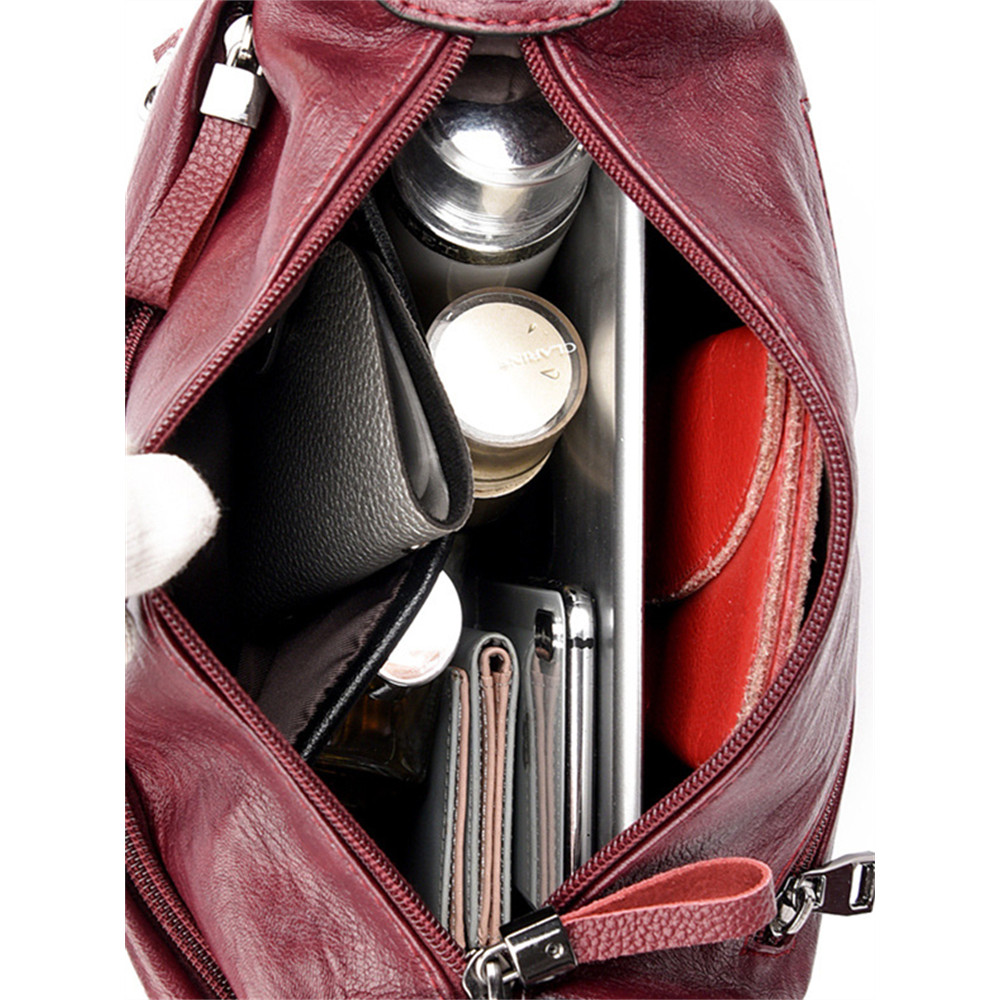 Vintage Seamed Soft Leather Crossbody Bag