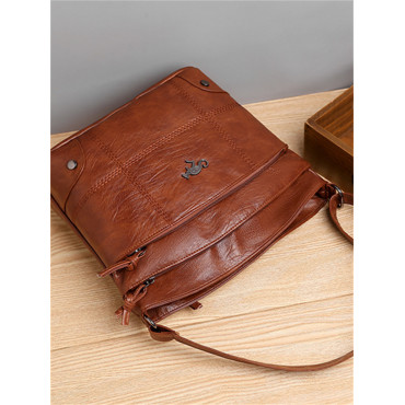 Vintage Seamed Utility Crossbody Bag