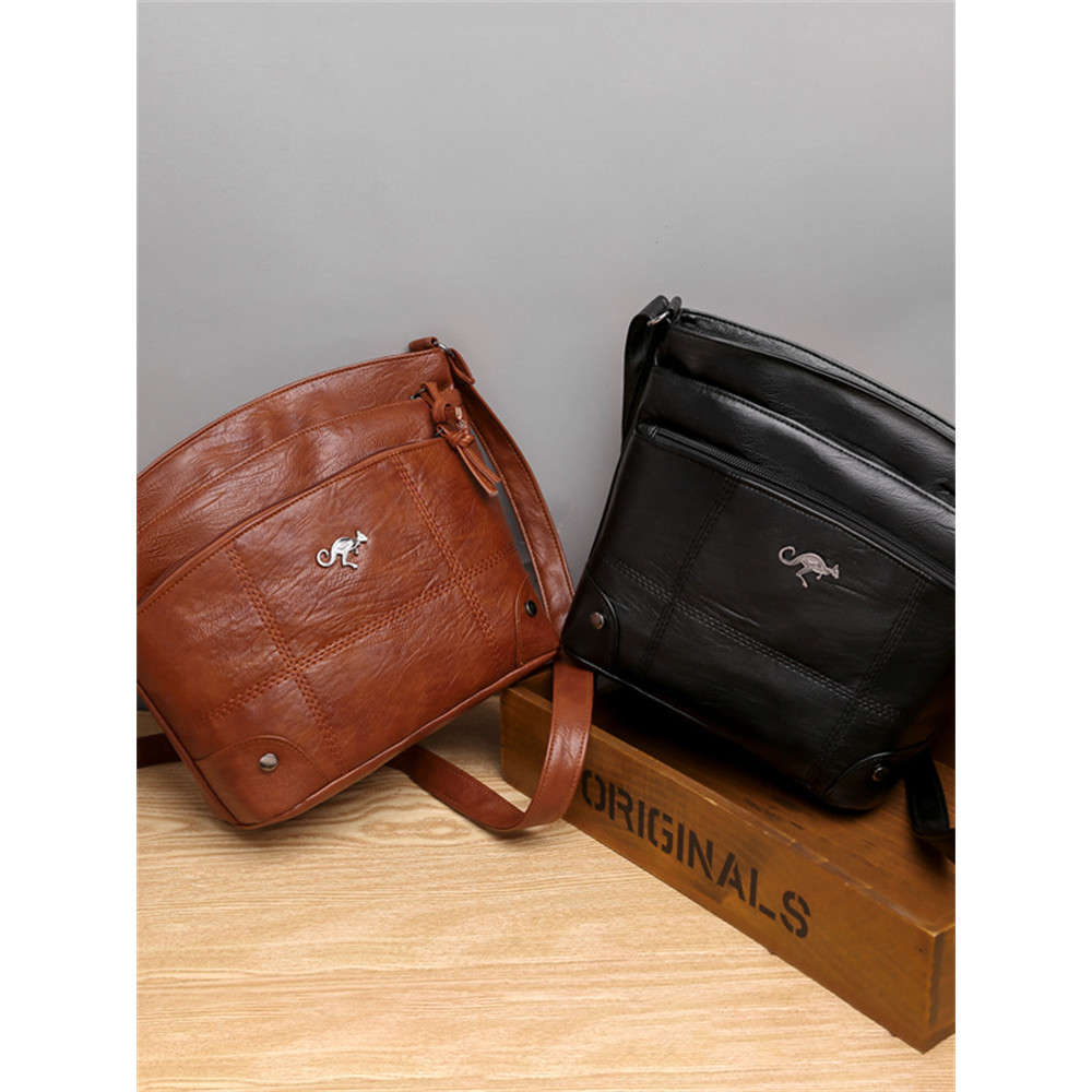 Vintage Seamed Utility Crossbody Bag