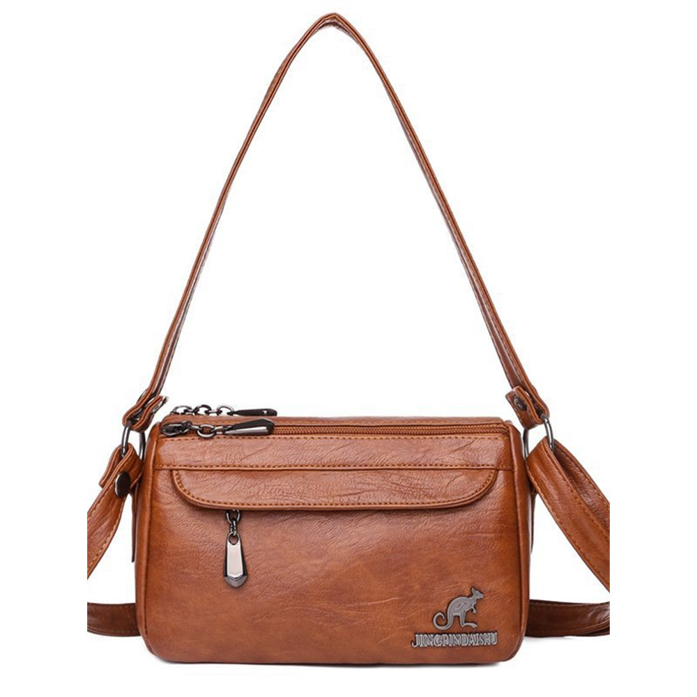 Vintage Slight Flap Utility Crossbody Bag
