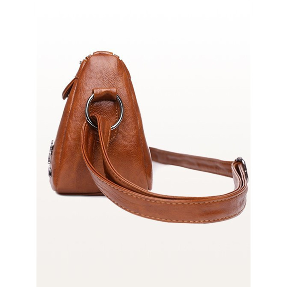 Vintage Slight Flap Utility Crossbody Bag