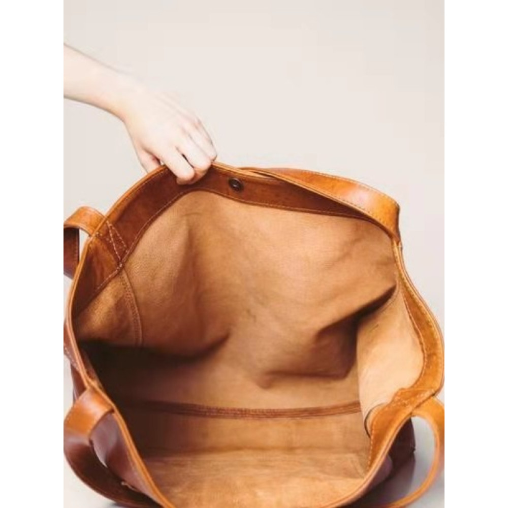 Vintage Soft Leather Big Tote Bag