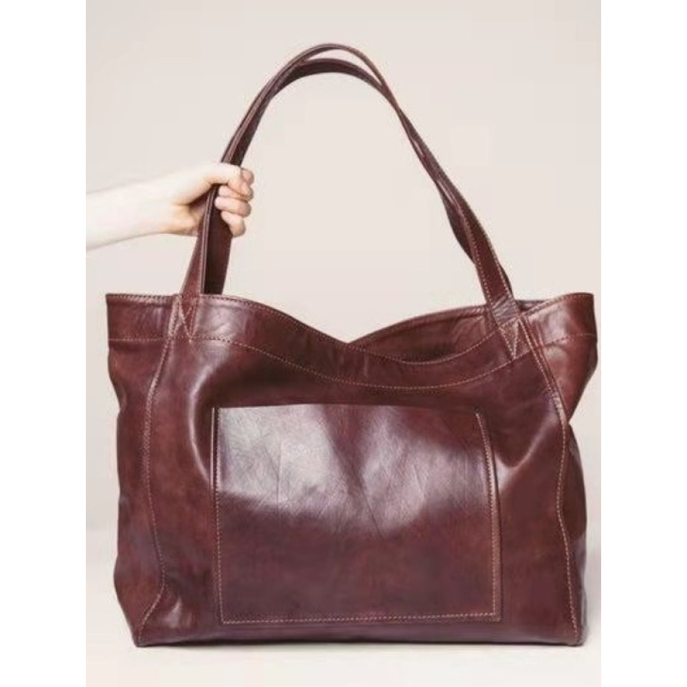 Vintage Soft Leather Big Tote Bag