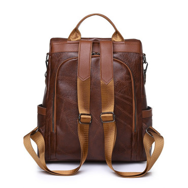 Vintage Soft Leather Outdoor Utility Backpack