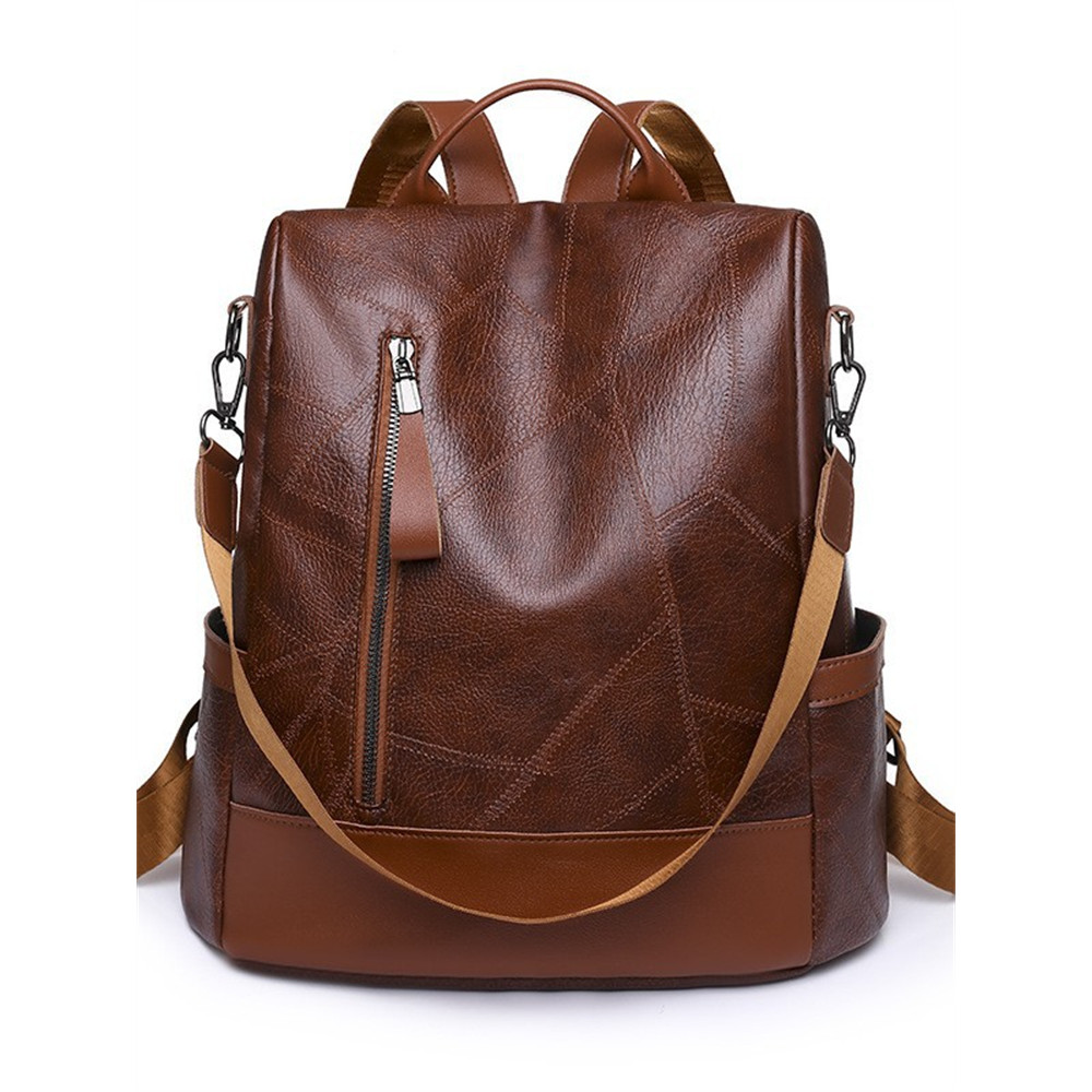 Vintage Soft Leather Outdoor Utility Backpack