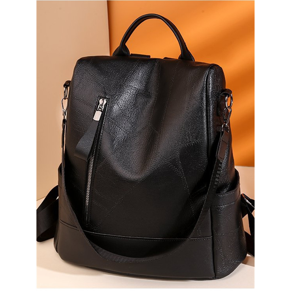 Vintage Soft Leather Outdoor Utility Backpack