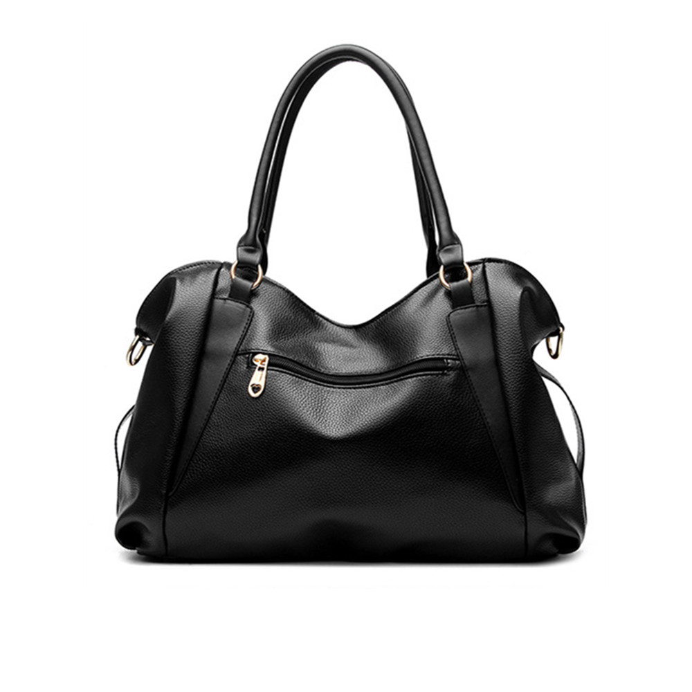 Vintage Soft Leather Pleated Shoulder Crossbody Bag