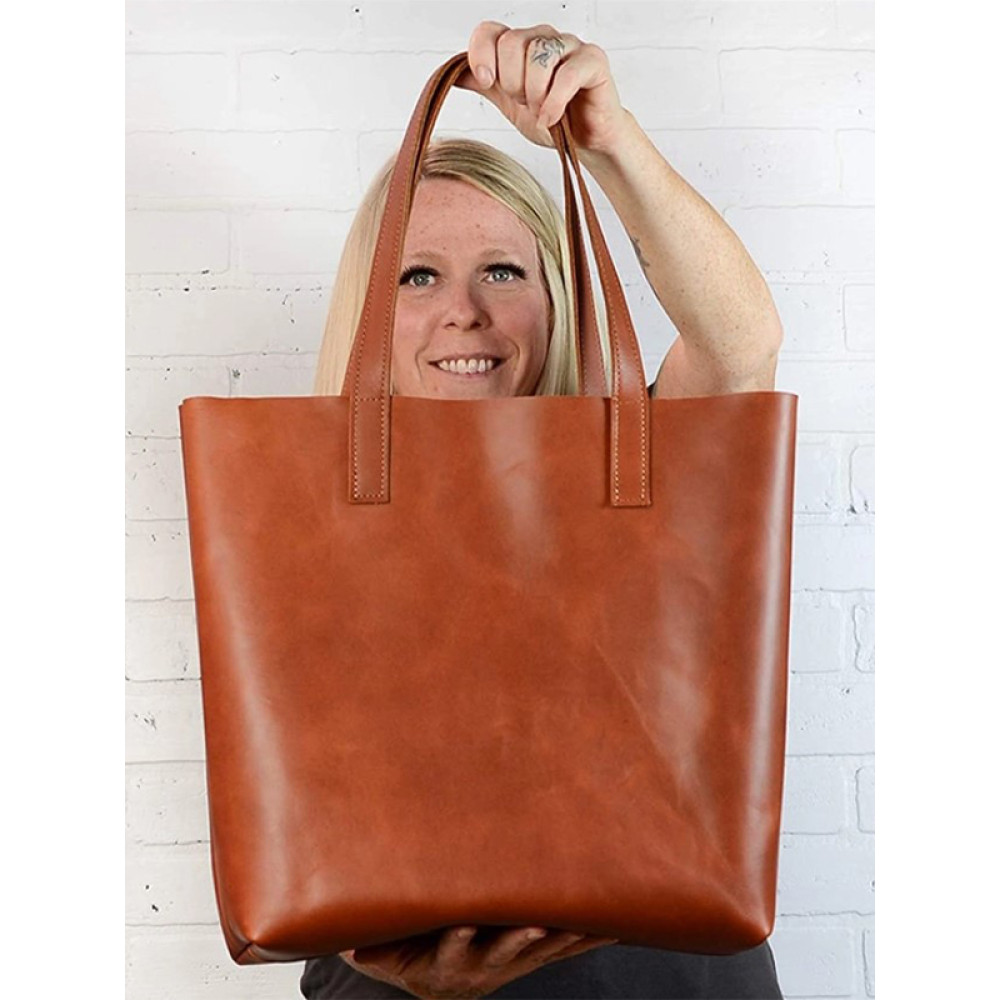 Vintage Soft Leather Tote Large Capacity Shoulder Tote