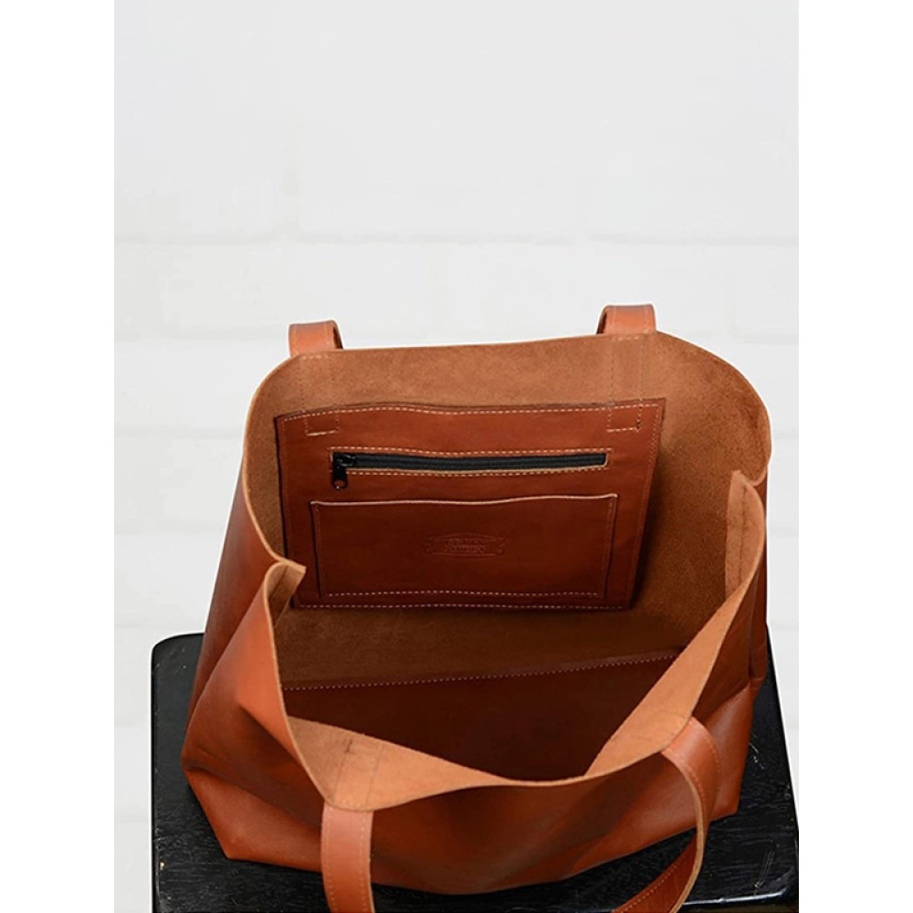 Vintage Soft Leather Tote Large Capacity Shoulder Tote