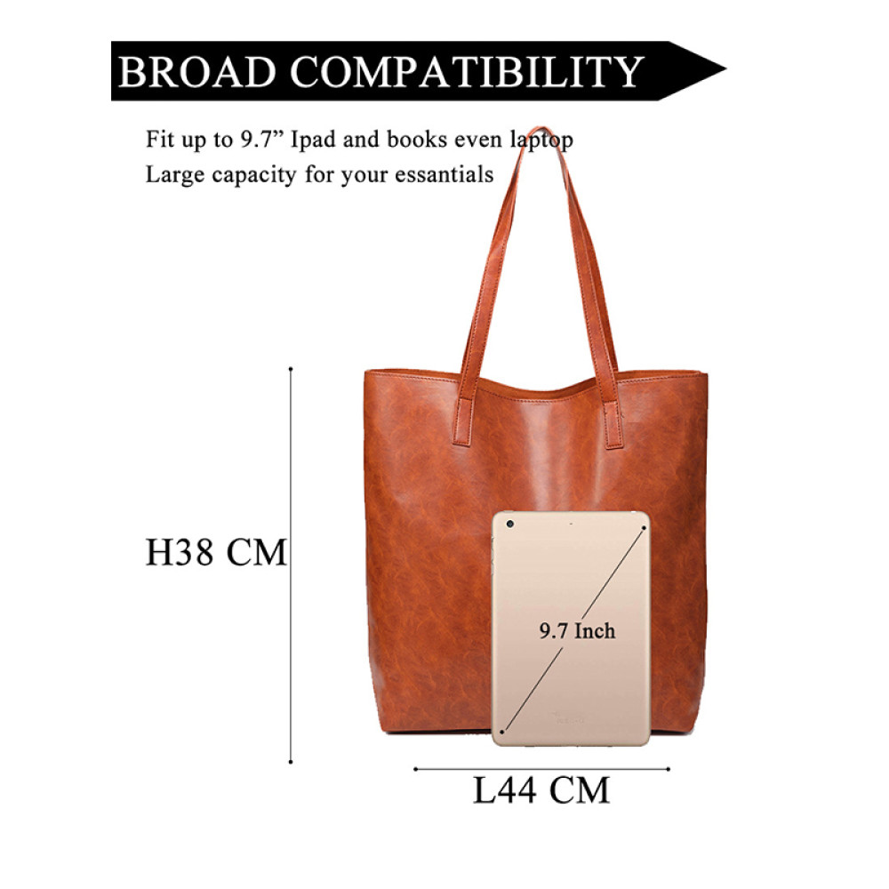 Vintage Soft Leather Tote Large Capacity Shoulder Tote