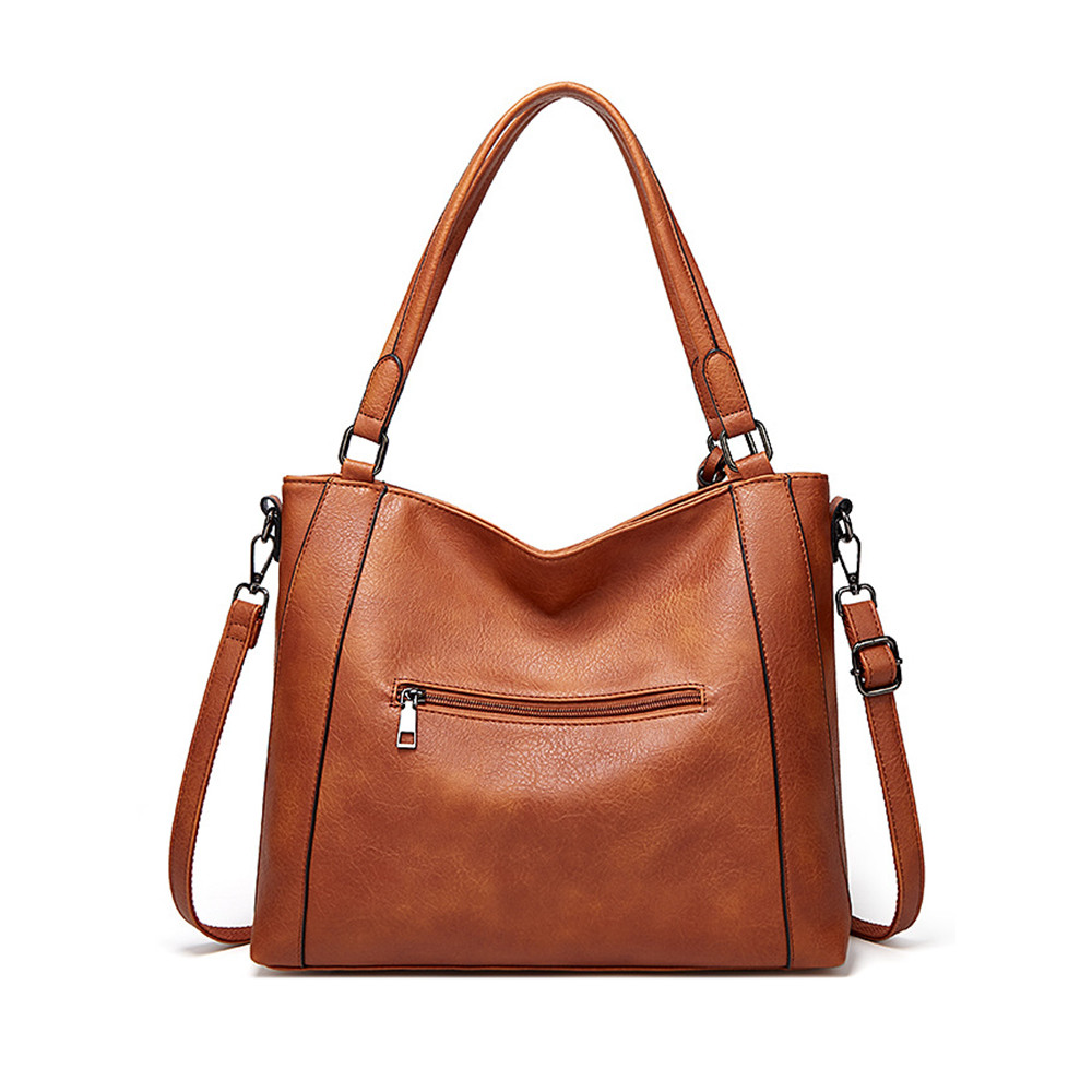 Vintage Soft Leather Utility Tote Bag