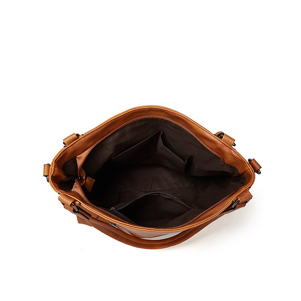 Vintage Soft Leather Utility Tote Bag