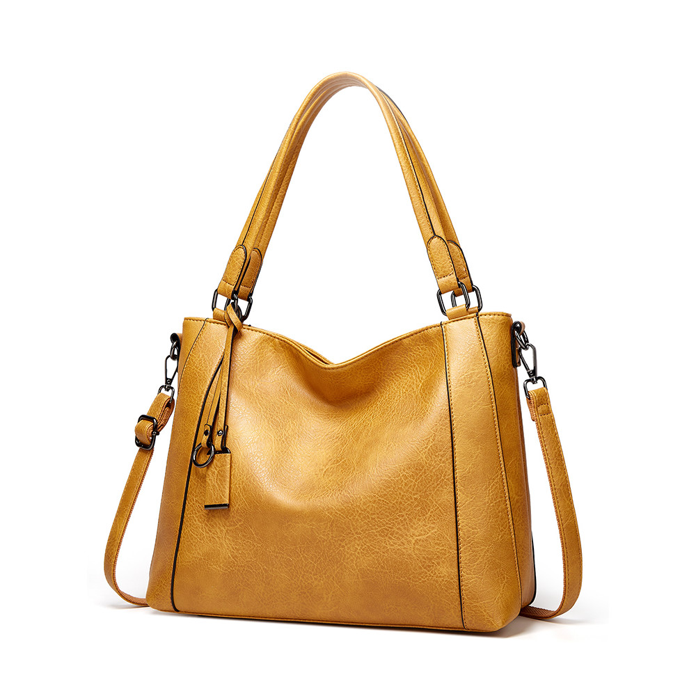 Vintage Soft Leather Utility Tote Bag
