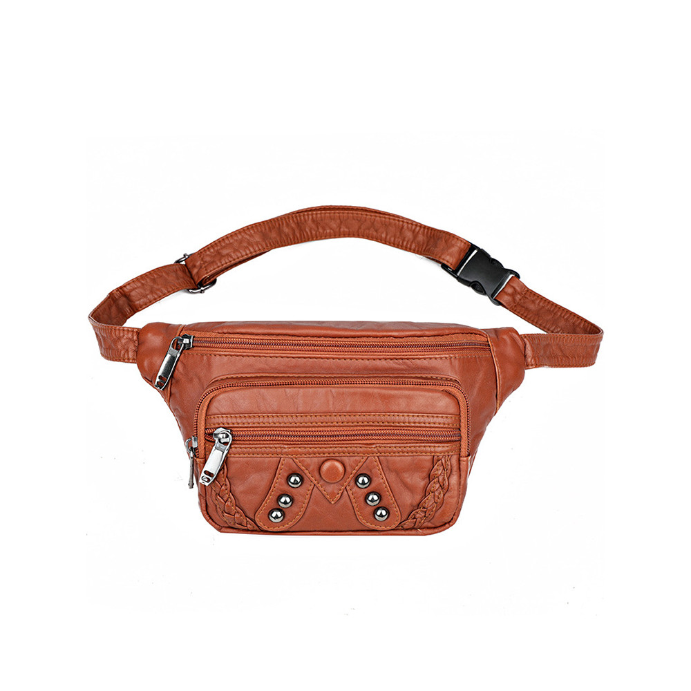 Vintage Studded Braid Details Shoulder Waist Bag