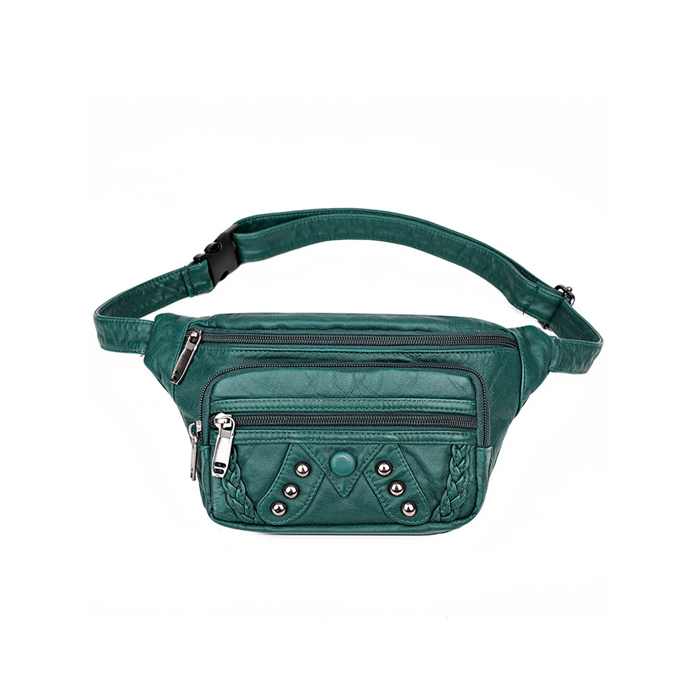 Vintage Studded Braid Details Shoulder Waist Bag