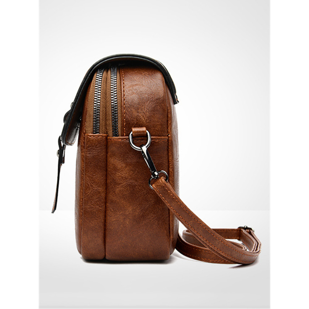Vintage Studded Buckle Flap Mini Crossbody Bag