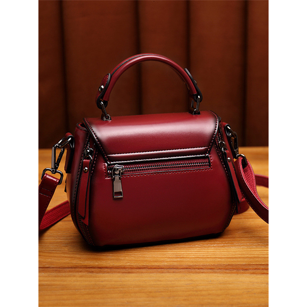Vintage Studded Flap Crossbody Saddle Bag