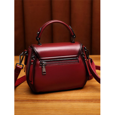 Vintage Studded Flap Crossbody Saddle Bag