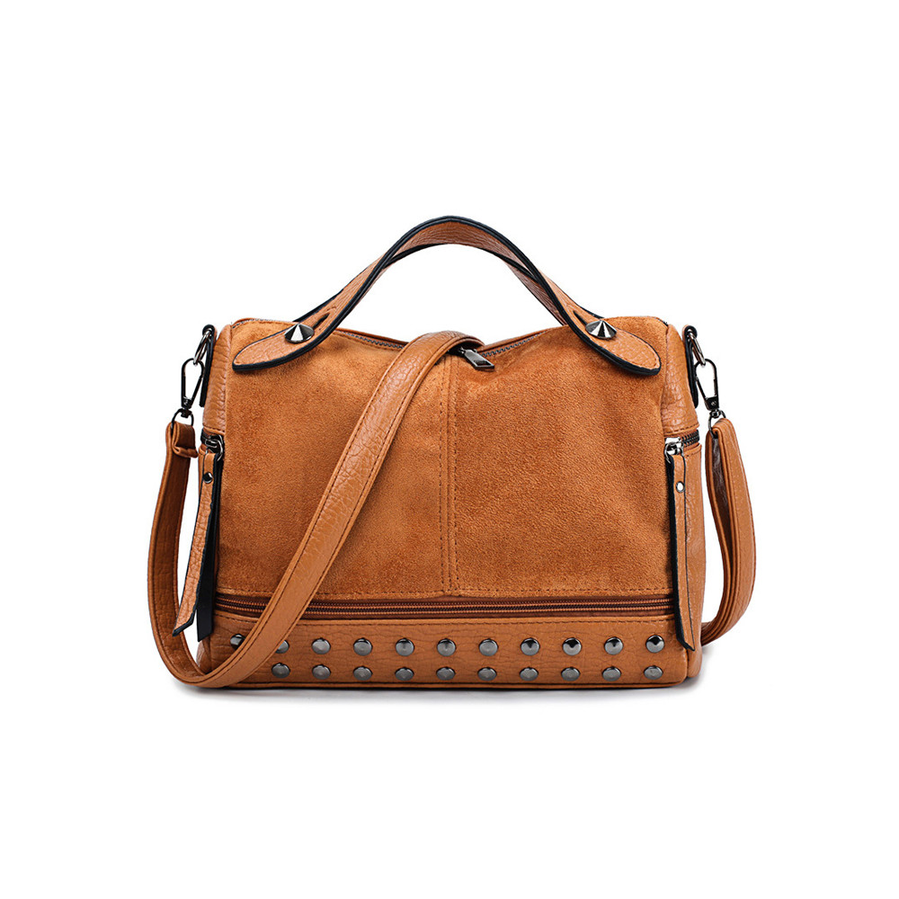 Vintage Studded Nubuck Patchwork Doctor Bag