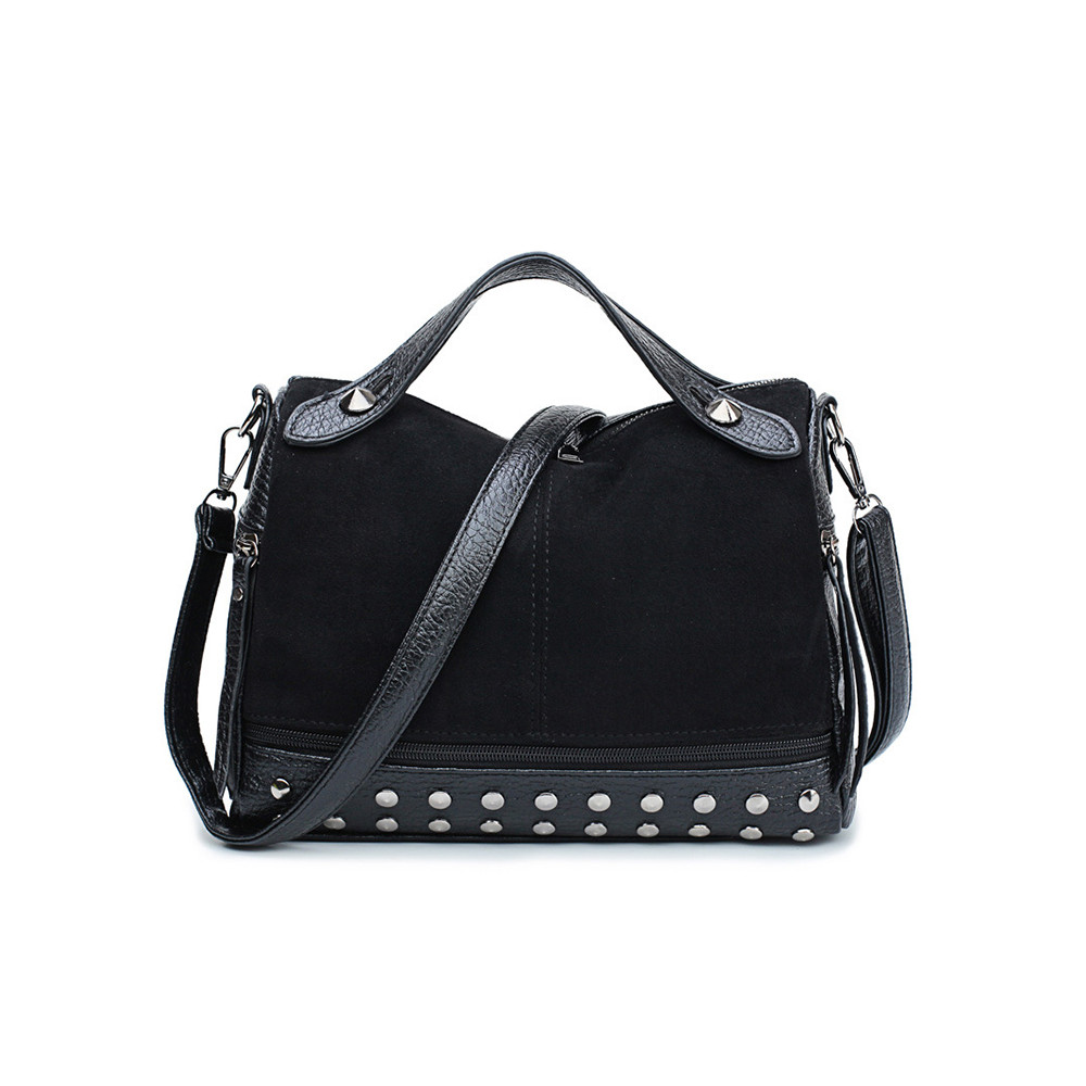 Vintage Studded Nubuck Patchwork Doctor Bag