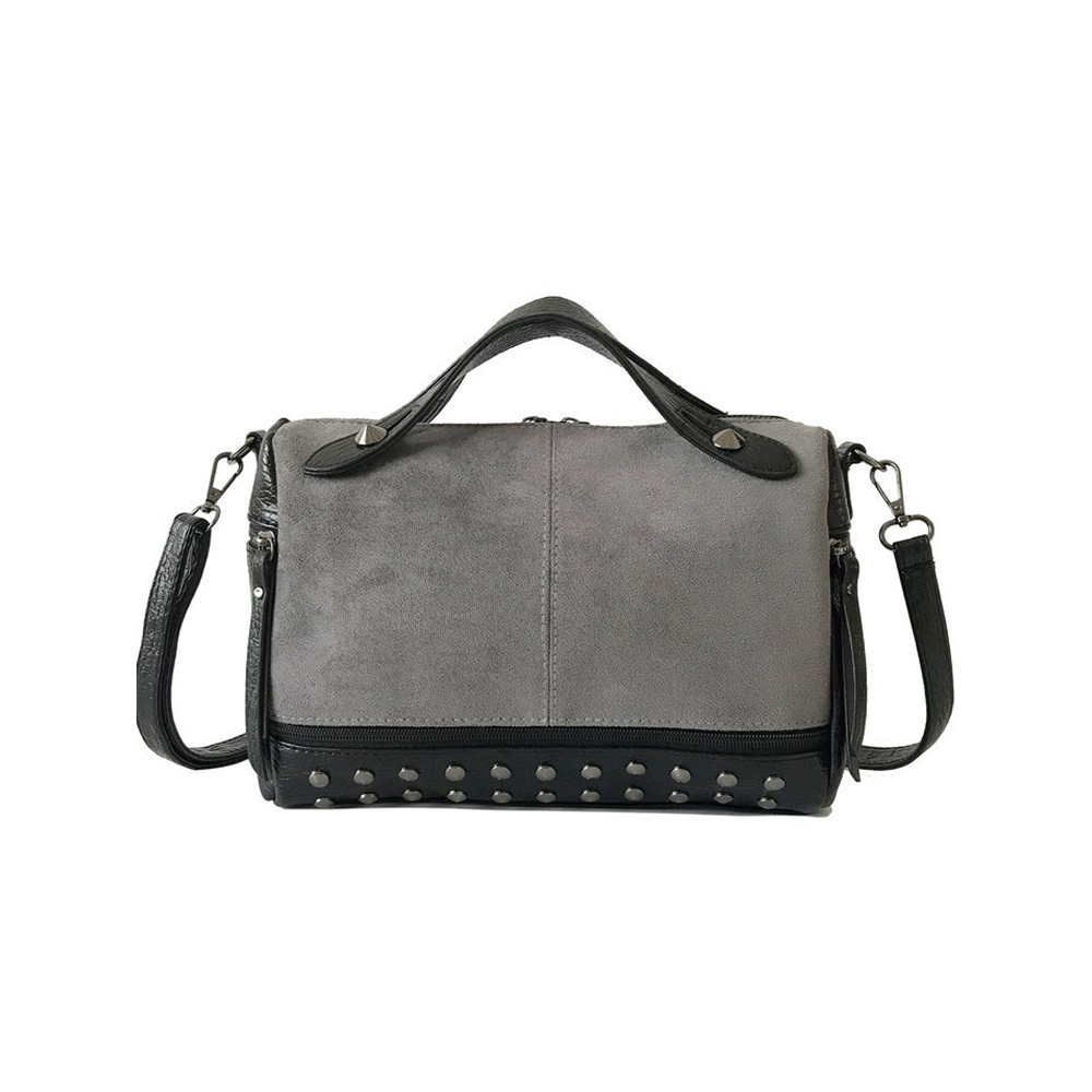 Vintage Studded Nubuck Patchwork Doctor Bag