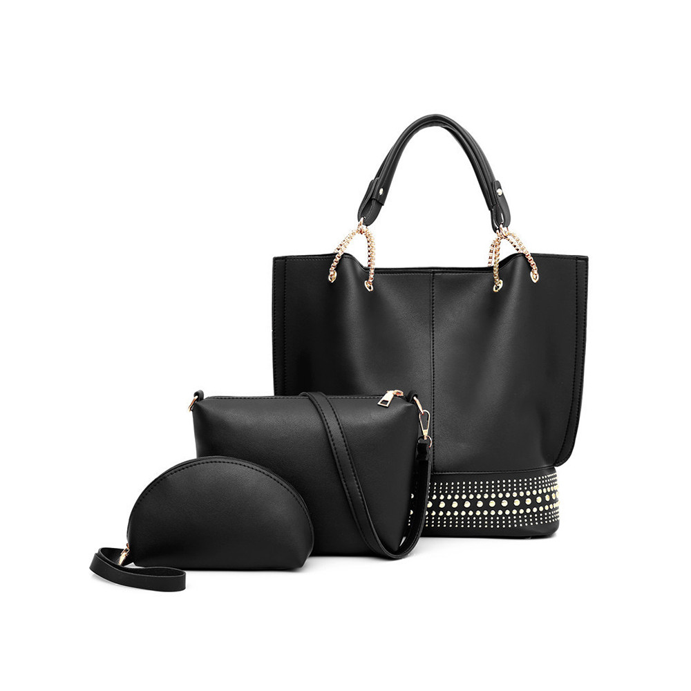 Vintage Studded Patchwork Utility Bags Set