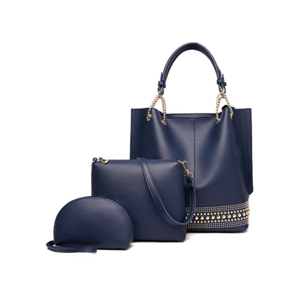 Vintage Studded Patchwork Utility Bags Set