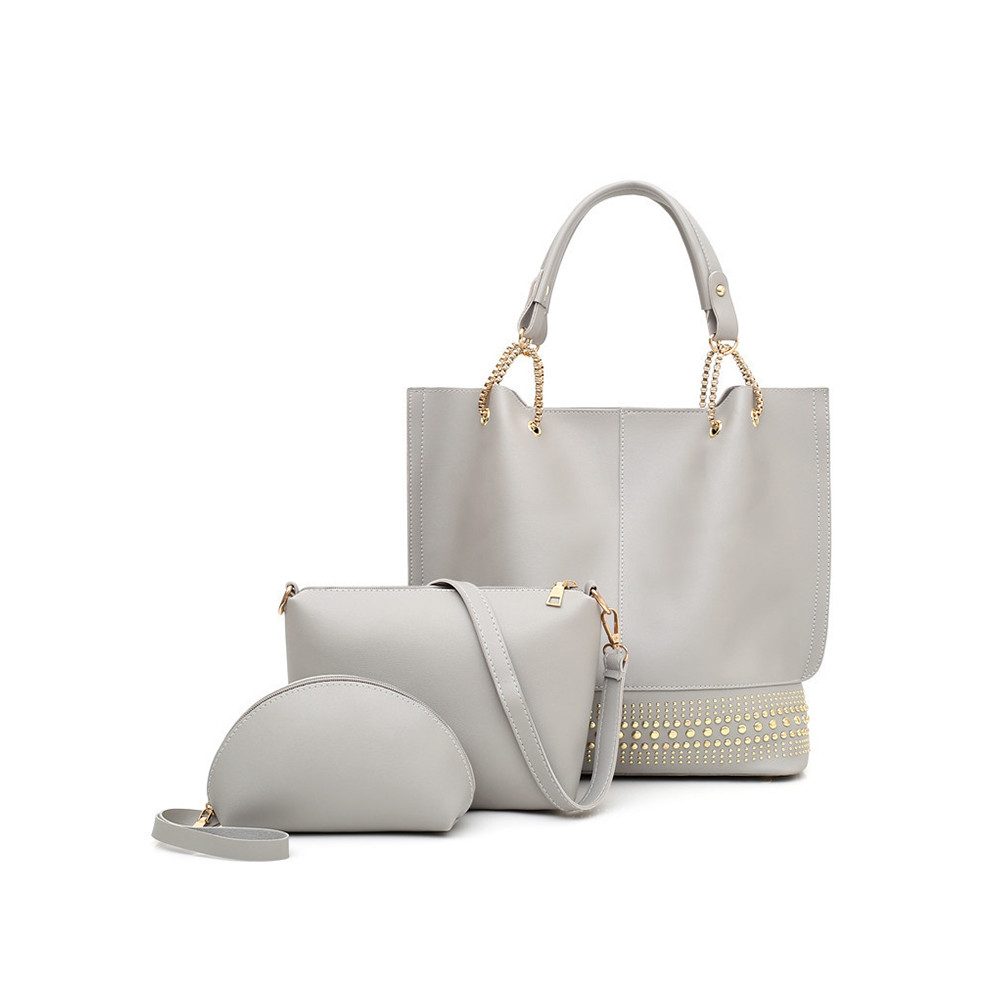 Vintage Studded Patchwork Utility Bags Set