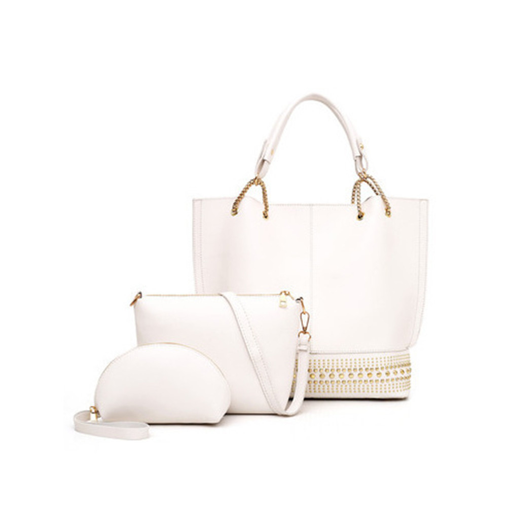 Vintage Studded Patchwork Utility Bags Set