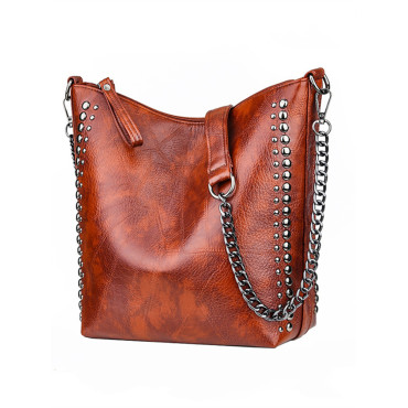 Vintage Studded Utility Big Tote Bag