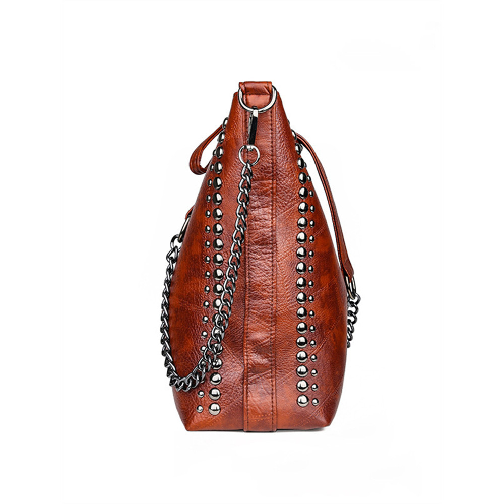 Vintage Studded Utility Big Tote Bag