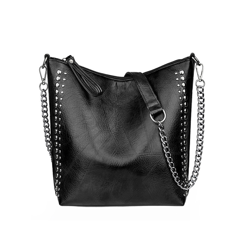 Vintage Studded Utility Big Tote Bag