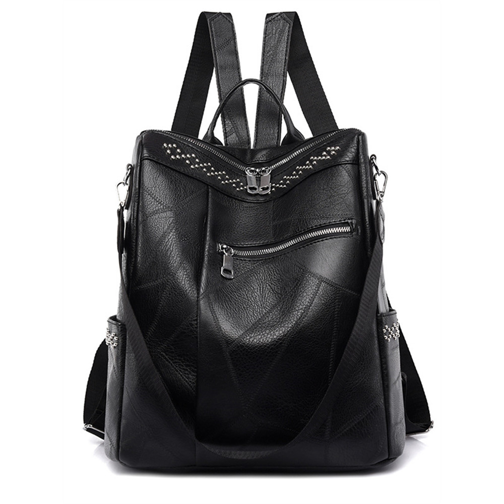 Vintage Studded Utility Shoulder Bag Backpack
