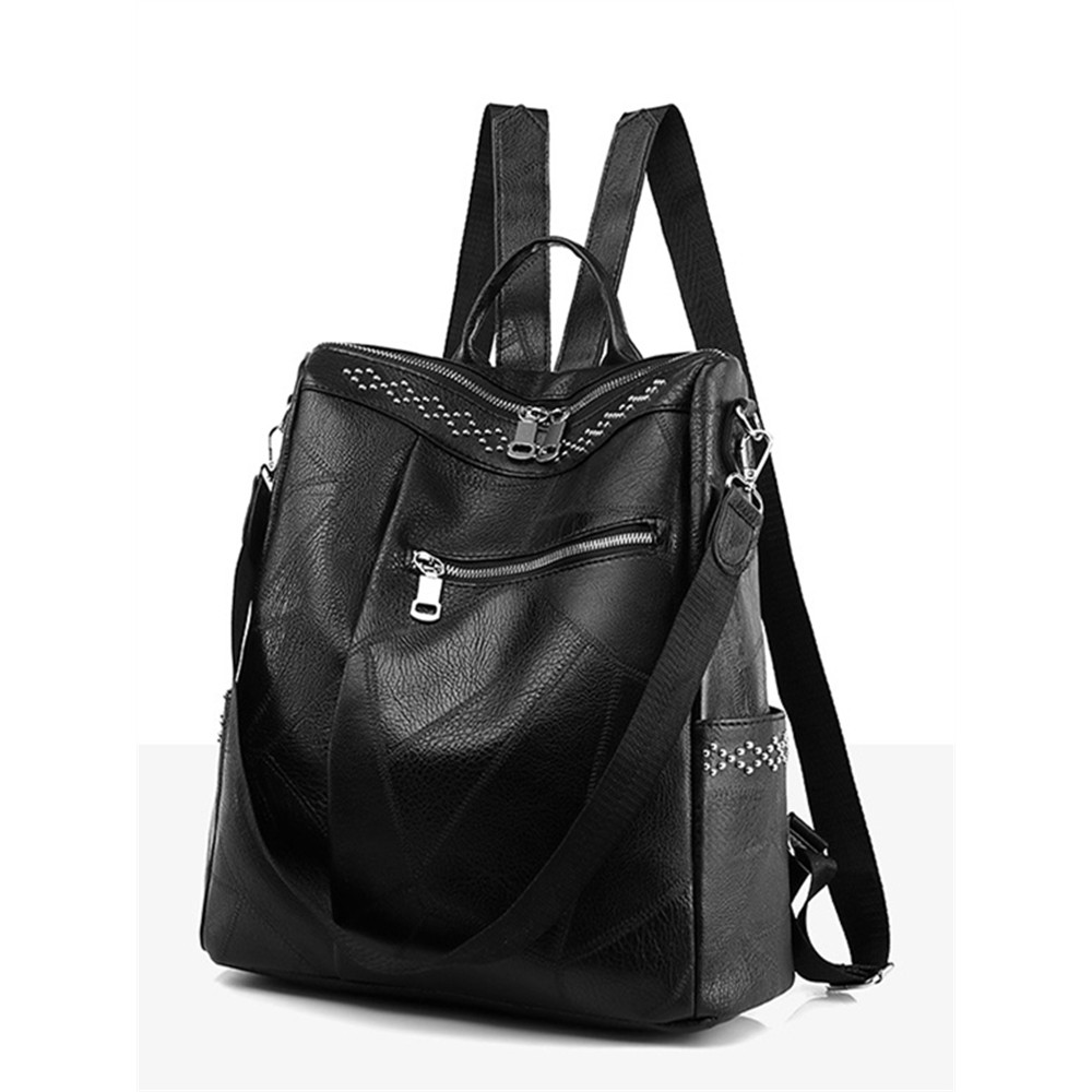 Vintage Studded Utility Shoulder Bag Backpack