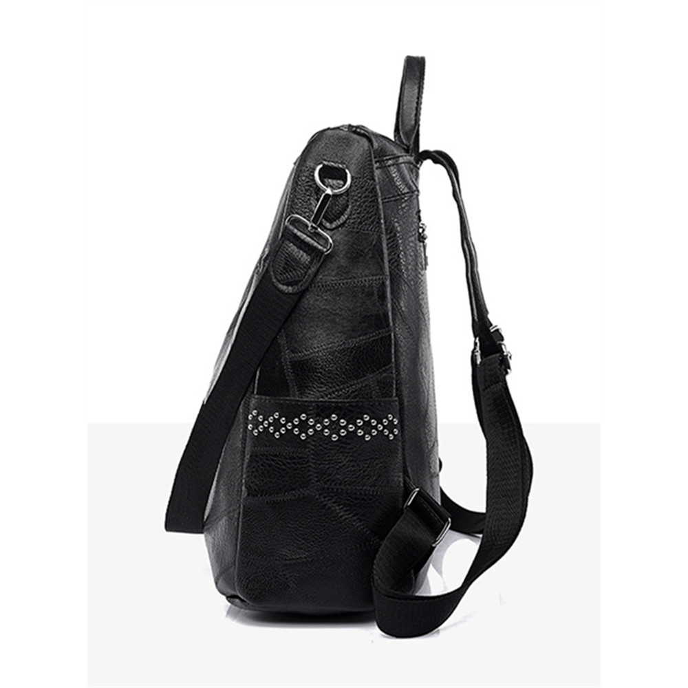 Vintage Studded Utility Shoulder Bag Backpack